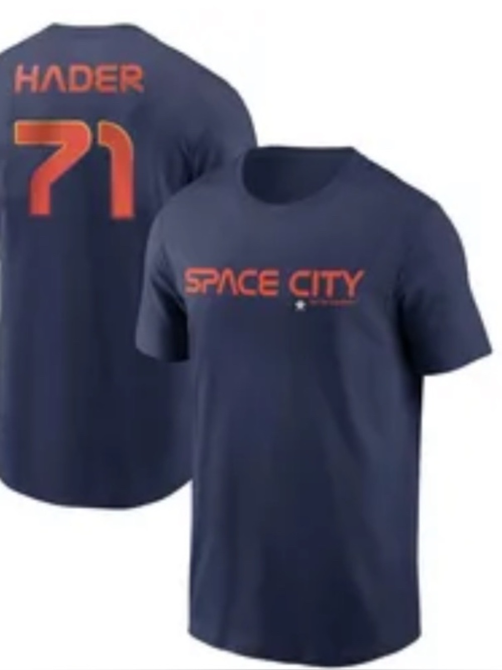 Nike Men’s Houston Astros Space City Josh Hader Crewneck T-Shirt Blue Sz S NWT